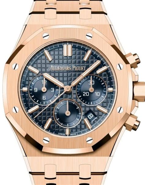 audemars piguet royal oak chronograph rose gold blue|royal oak watch n2122 price.